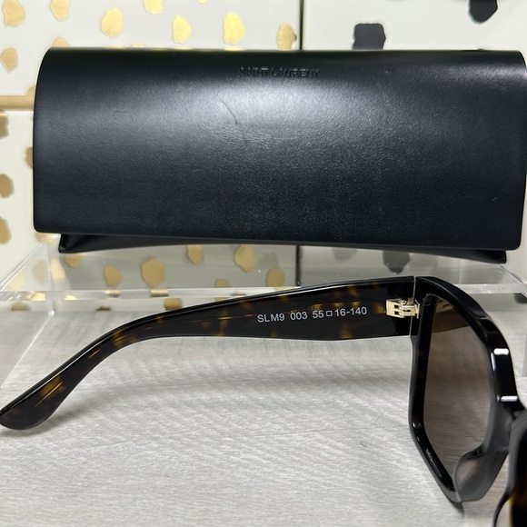 4. NEW Saint Laurent Women's SLM9 Havana Brown 55mm Sunglasses w/ case only. - Picture 7 of 8
